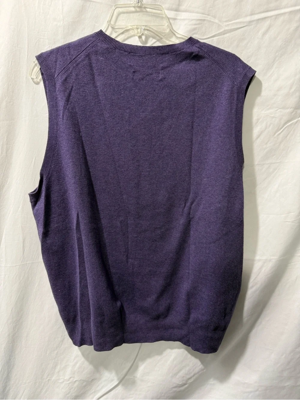 Polo by Ralph Lauren Men’s Purple V-Neck Sweater Vest with Green Pony